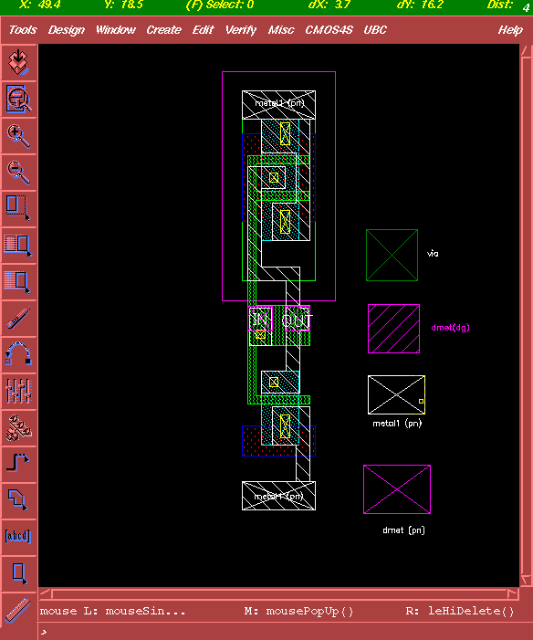 Layout of a CMOS Inverter