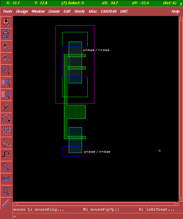 Layout of a CMOS Inverter