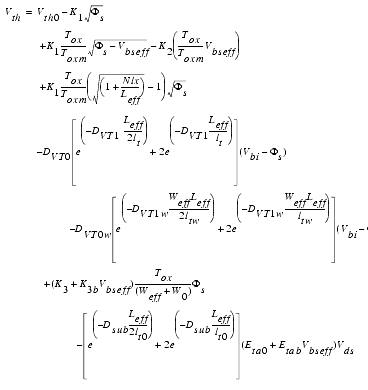 The Unified I-V Model of BSIM3v3